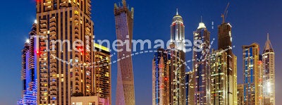 Dubai Marina, Dubai, UAE at Dusk