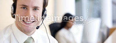 Businessman with headset