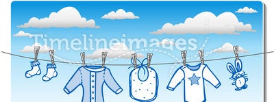 Baby clothes on clothes line