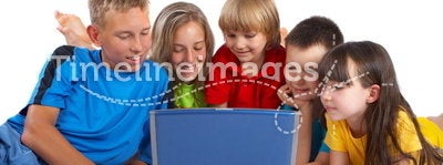 Children with laptop
