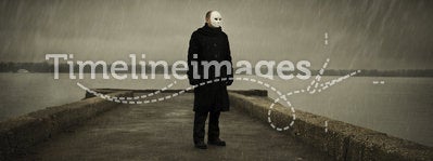Man with white mask