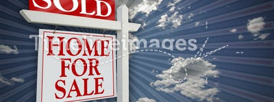 Sold Home For Sale Sign on Sky