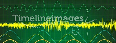 Waveform in green background