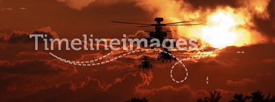 Apache helicopter formation