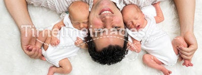 Daddy with twins