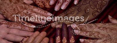 Henna art on hands