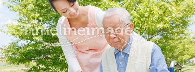 Japanese caregivers and senior in the field caregiver