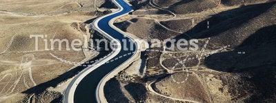 Aerial view of aqueduct