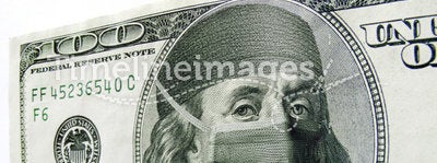 Ben Franklin Wearing Healthcare Mask on One Hundre