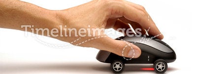 Hand Pushing Computer Mouse Car