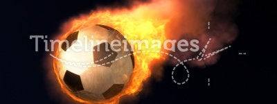 Burning soccer ball