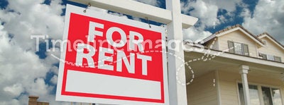 For Rent Sign & House