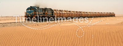 Diesel train in desert