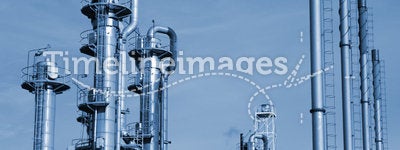 Oil and gas refinery close-up