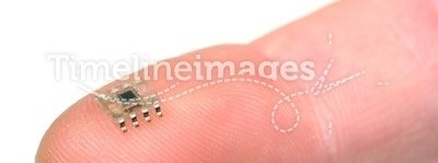 Microchip on a fingertip