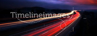 Cars at night with motion blur