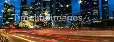 Singapore City Skyline Traffic