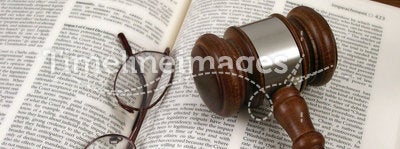 Gavel on Book (Close Up)