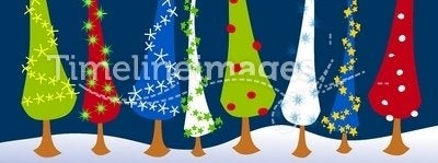 Abstract Cartoonish Christmas Trees 3