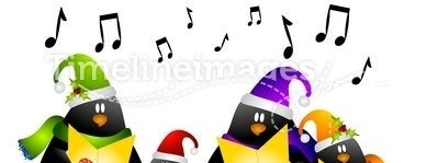 Singing Penguin Christmas Carolers