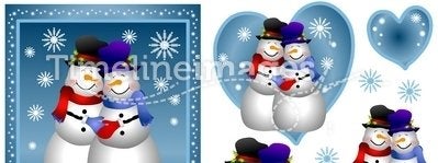 Homosexual Snowman Couple Card
