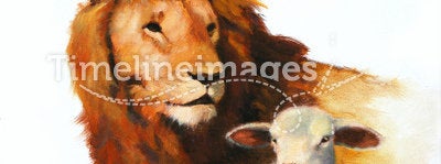 Lion & Lamb Painting