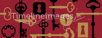 Skeleton Key-Lock Pattern_Red