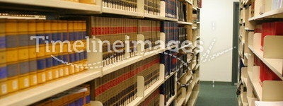 Bookshelves in law library