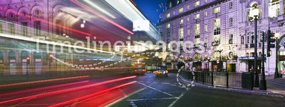 Speed blur of London bus