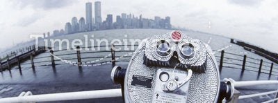 New York City Skyline with binocular viewer