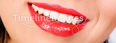 Beautiful white teeth smile