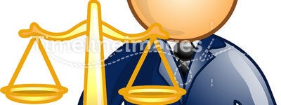 Lawyer career icon or symbol