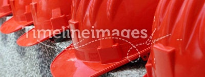 Red hard hats