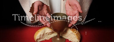 Hands of Jesus and Communion