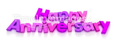 Happy Anniversary in purple and pink letter magnet