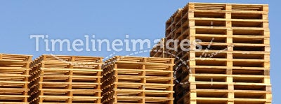 Stack of wooden shipping pallets