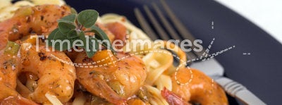 Pasta and shrimp dinner