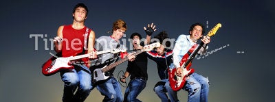 Rock band jumping