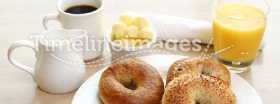 Breakfast Series - Bagels, coffee and juice