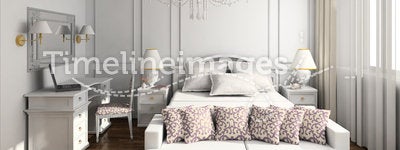 3D render modern interior of bedroom