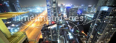United arab emirates: dubai skyline at night