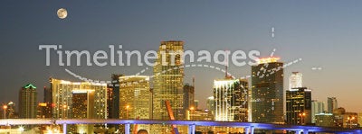 Famous Night Scene - Downtown Miami Florida