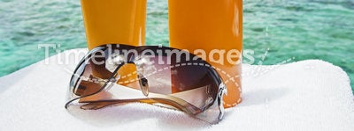Sunglasses and sun-protection cream