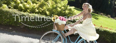 Retro Girl On Bike