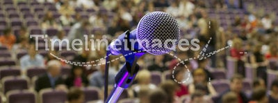 Microphone on the stage and auditorium