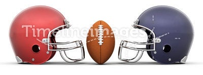 Football and helmets