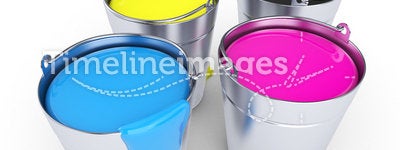 CMYK - Buckets with a paint