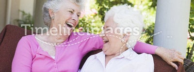 Senior female friends laughing together