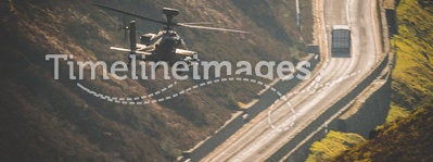 Apache helicopter flying