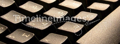 Close up of a black Computer Keyboard